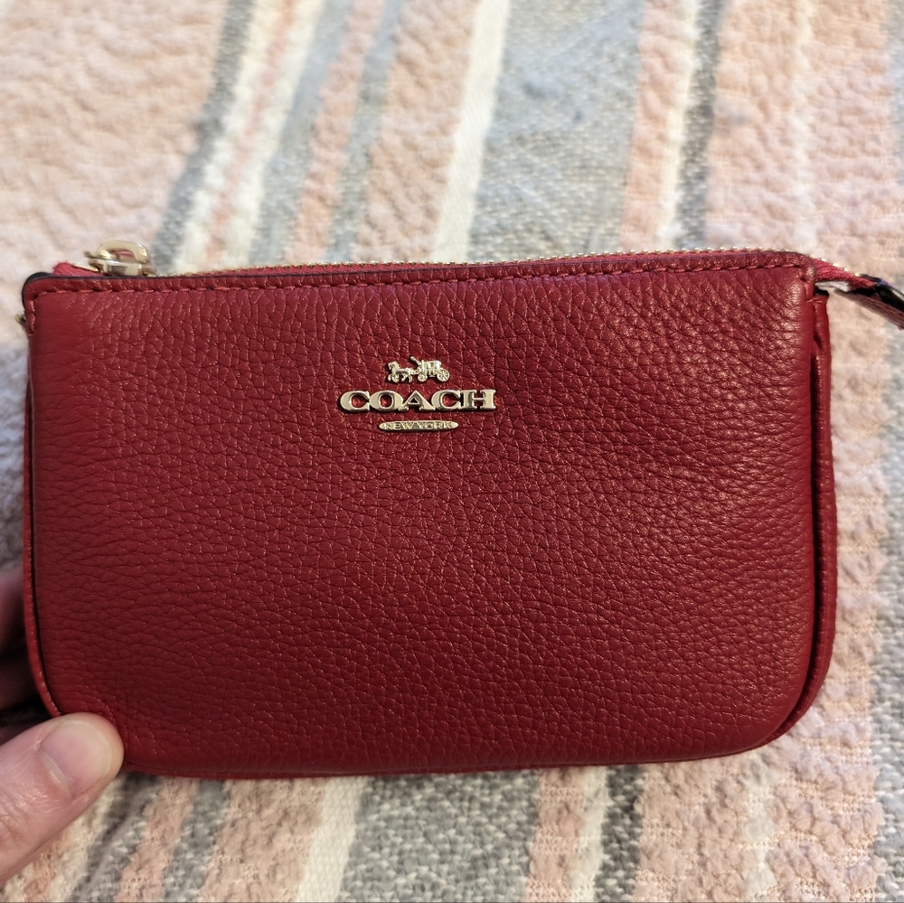 Coach Nolita 15 Red Pebbled Leather Wristlet
